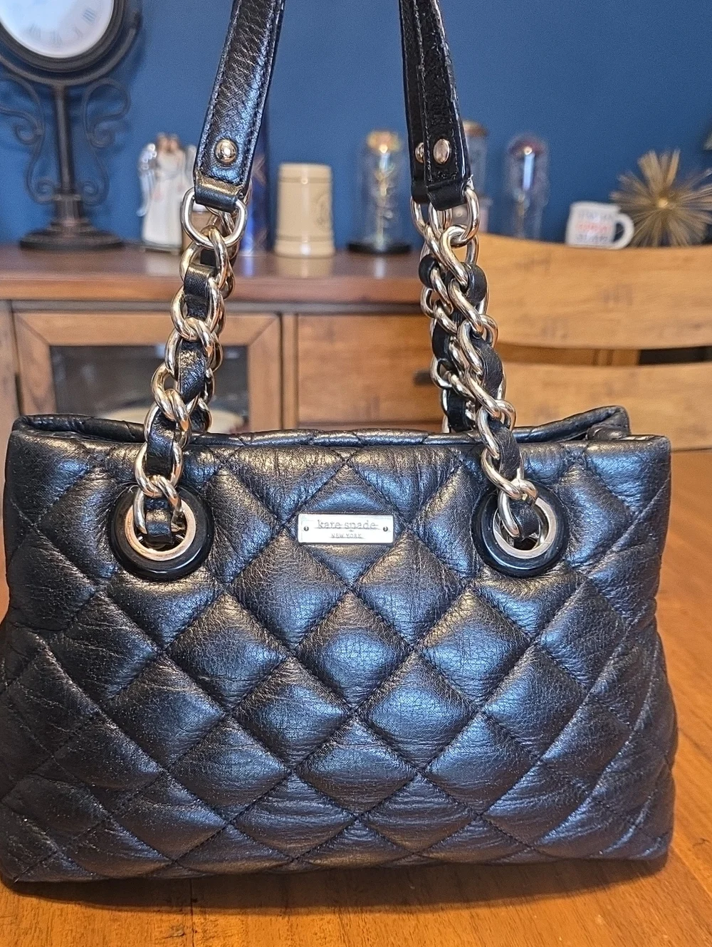 Kate Spade Quilted Black Leather Shoulder Bag